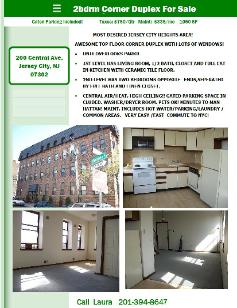 Jersey City NJ Duplex for Rent - CLICK HERE